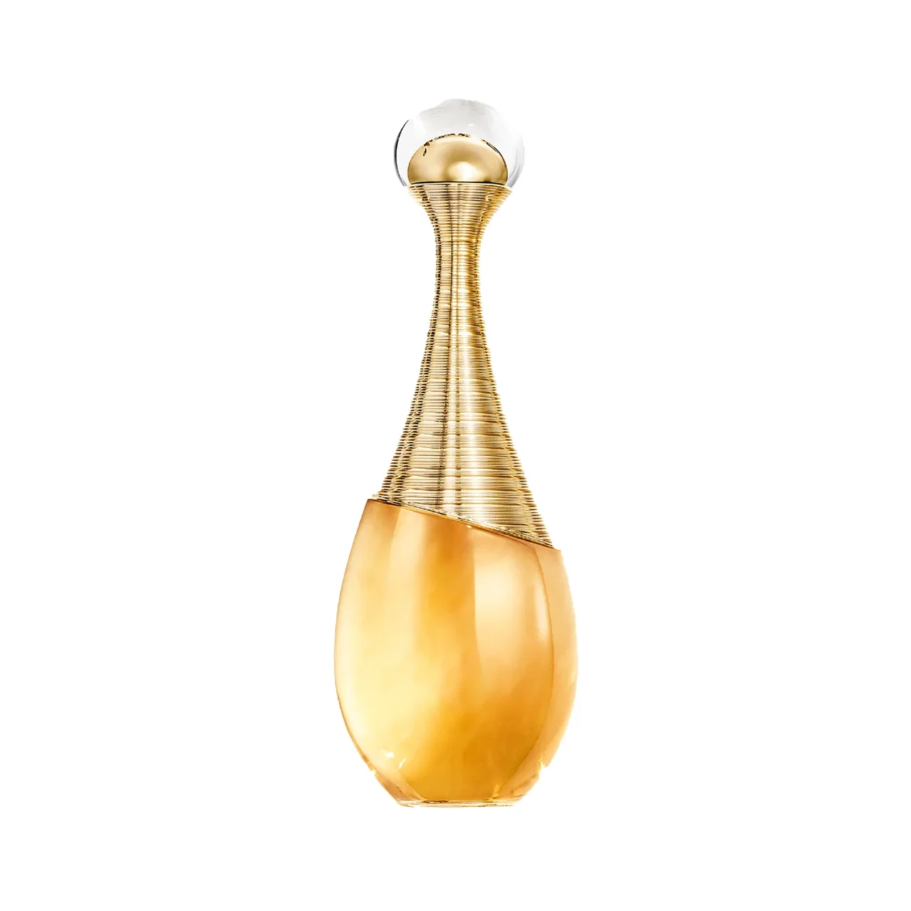 Gold trophy with a twisted stem and round top on a white background, symbolizing achievement and award.